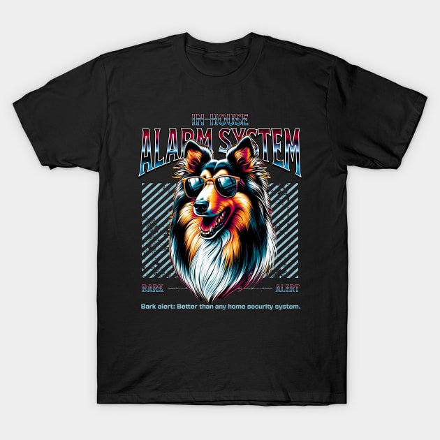 Bark Alert Collie Dog T-Shirt by Miami Neon Designs